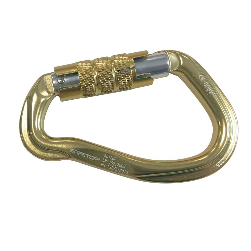 Mosquetão, TWIST LOCK tipo pera, Alumínio, 23 KN