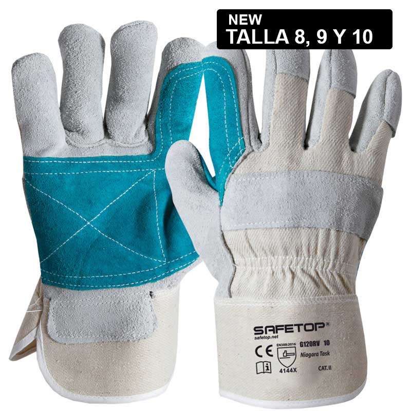 NIAGARA TASK, luva de lona de algodão e camurça (12 Pares)