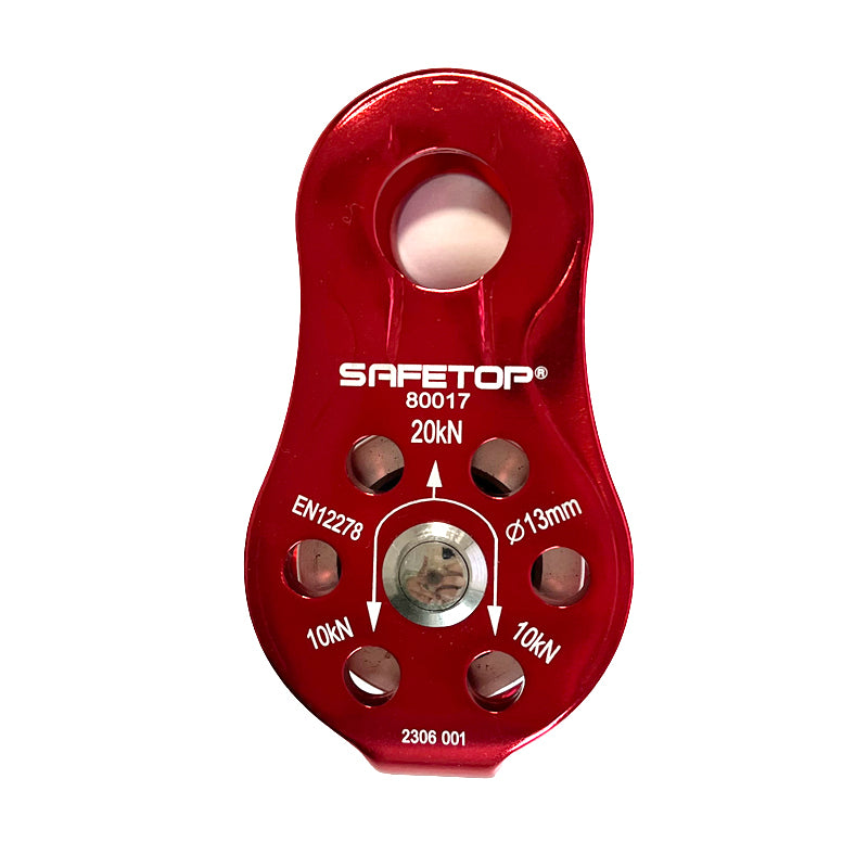 Polia de alumínio, 20 KN, para cordas com diâmetro máximo de 13 mm