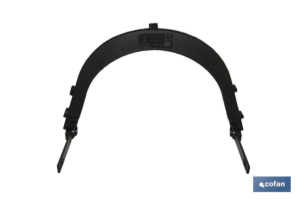 Suporte de capacete de obra para malha de proteção | Cor preto | Universal