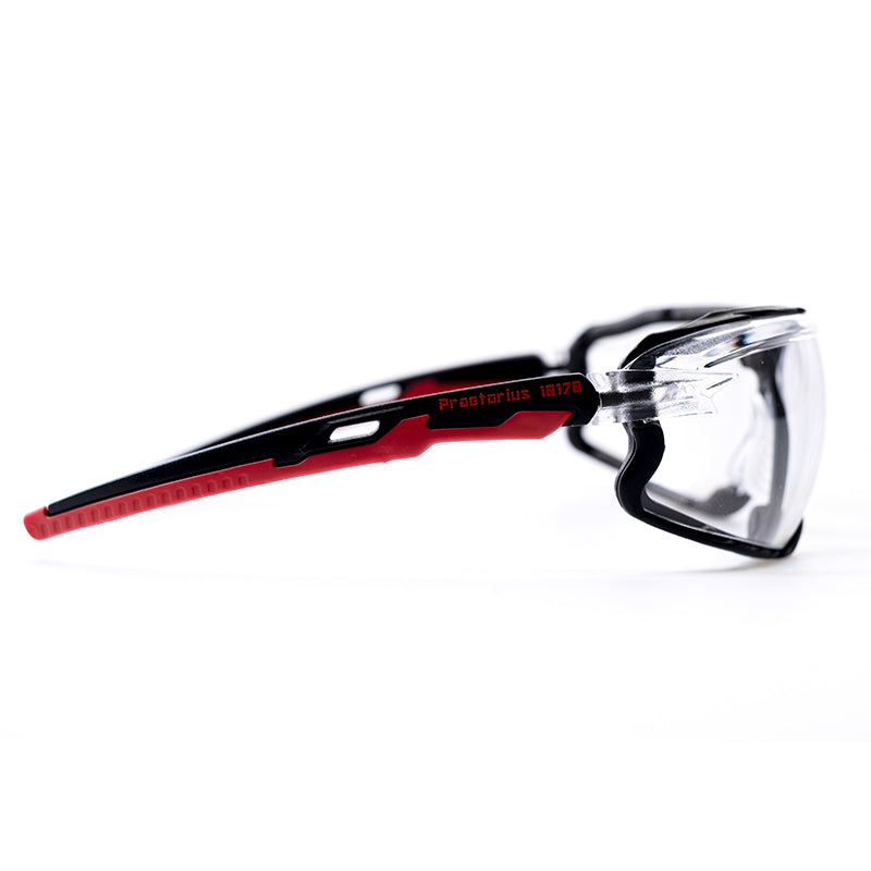 PRAETORIUS Clara, Óculos de Proteção PC, Alça Removível, Vedação Facial (12 Unidades)