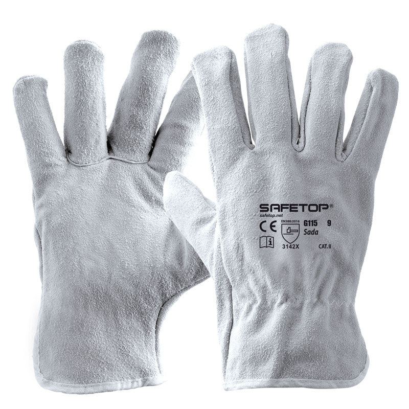 SADA, luva de motorista de couro rachado (12 pares)