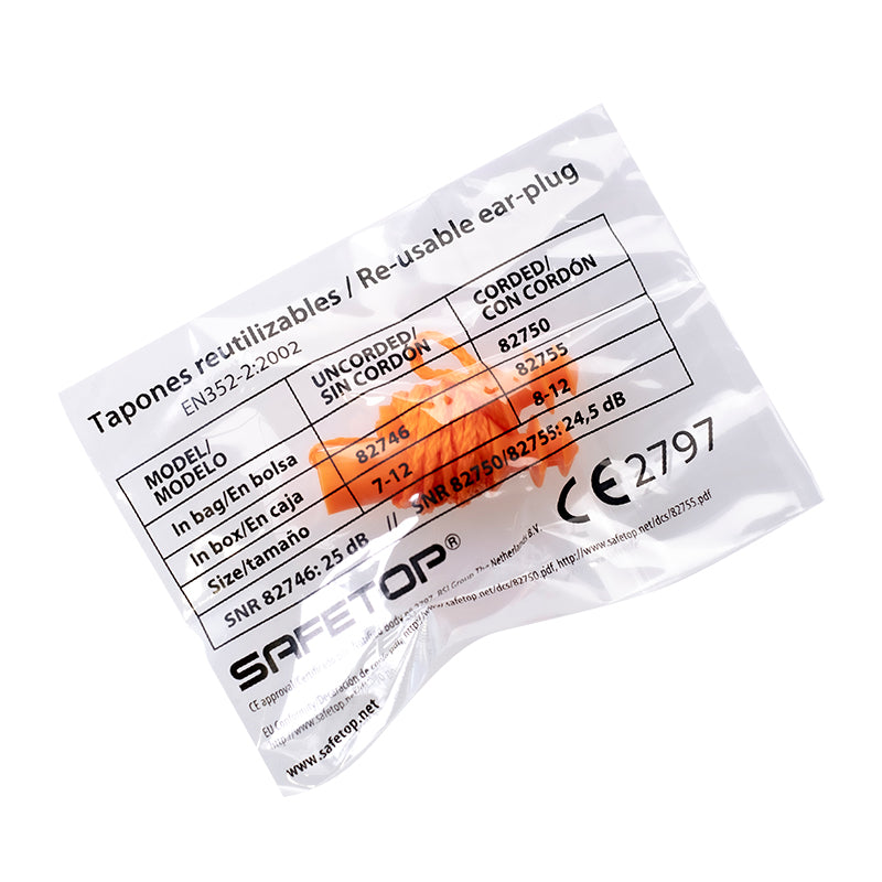 TRACK-FIT, protetor auricular reutilizável com fio em bolsa SNR 24,5 (100 unidades)