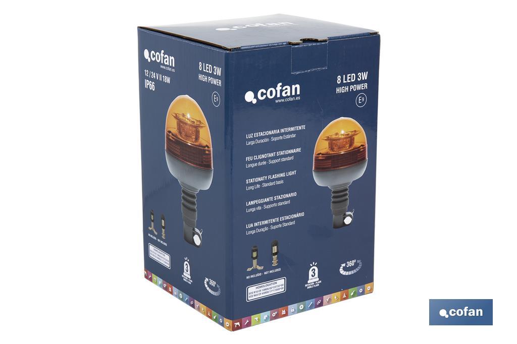 Pirilampo led laranja | Homologação ECE R65 | Para suporte flexível 12/24 V | Classificação de proteção IP: IP
