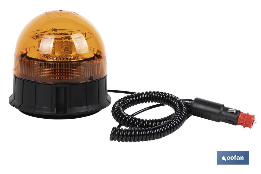 Pirilampo led laranja | Homologação ECE R65 | Para suporte com íman ou com parafuso 12/24 V | Classificação de proteção IP: IP