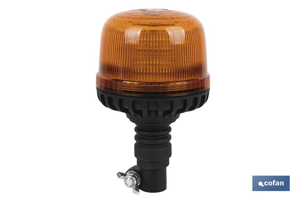 Pirilampo luz led intermitente laranja | Classe 1 | Homologação ECE R65 | Suporte flexível 12/24 V | Classificação de proteção IP: IP