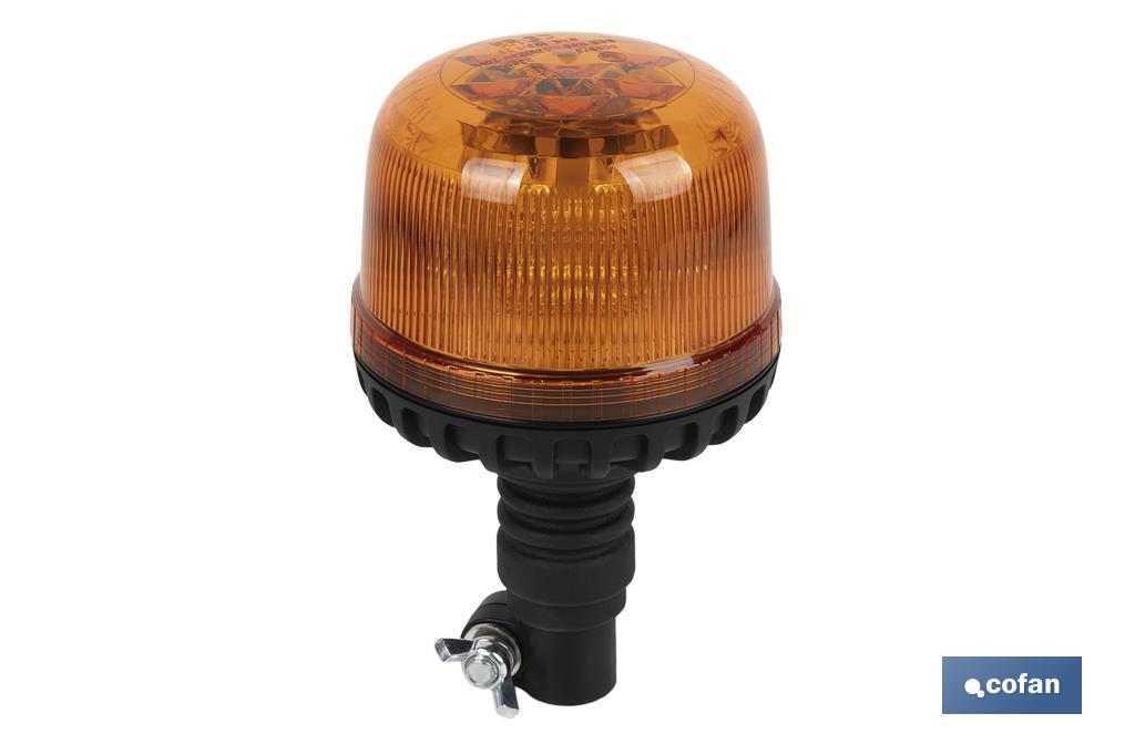 Pirilampo luz led intermitente laranja | Classe 1 | Homologação ECE R65 | Suporte flexível 12/24 V | Classificação de proteção IP: IP
