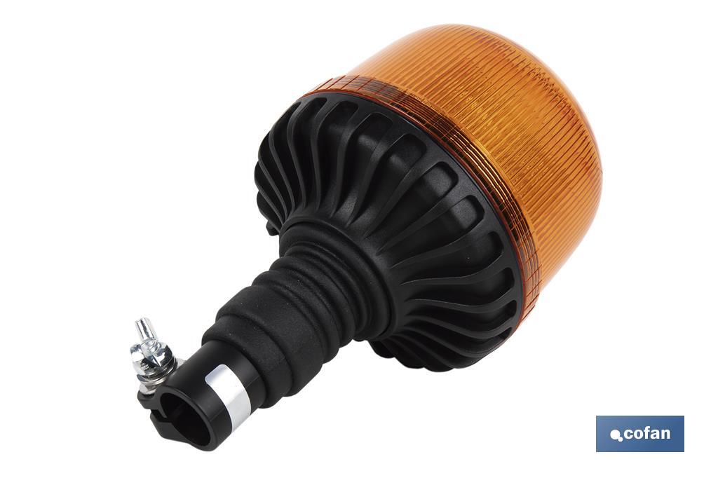 Pirilampo luz led intermitente laranja | Classe 1 | Homologação ECE R65 | Suporte flexível 12/24 V | Classificação de proteção IP: IP