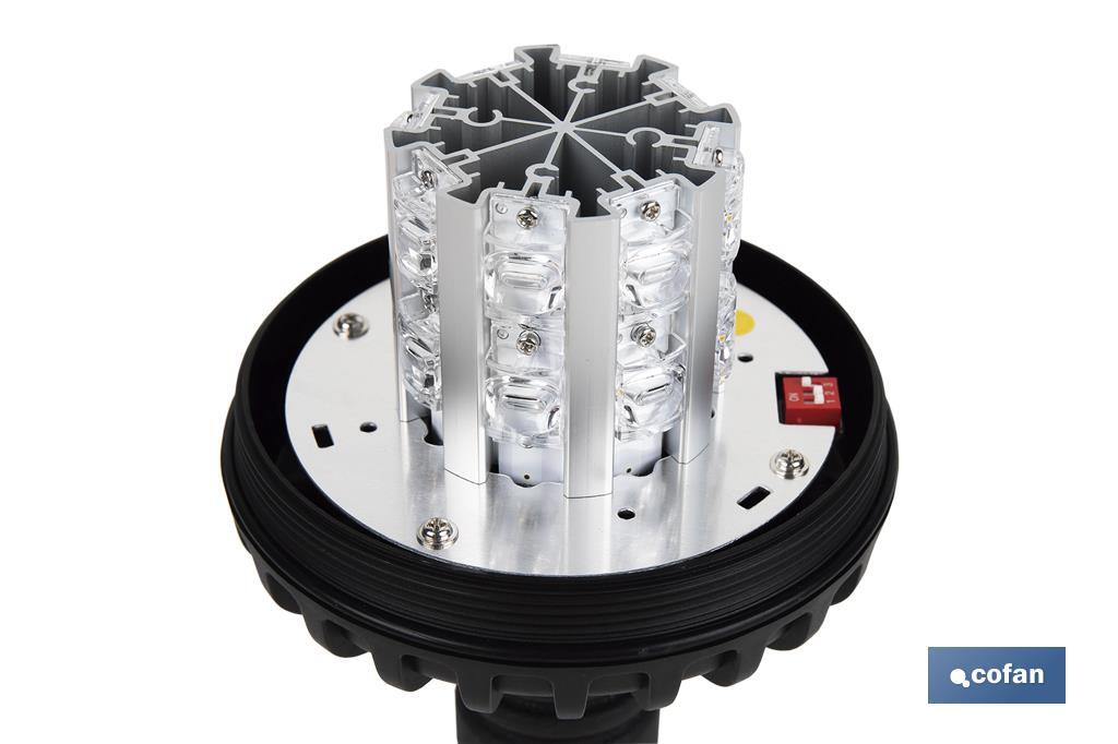 Pirilampo luz led intermitente laranja | Classe 1 | Homologação ECE R65 | Suporte flexível 12/24 V | Classificação de proteção IP: IP