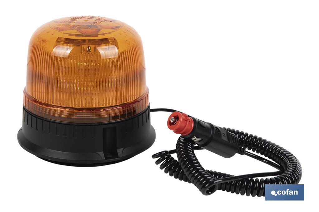 Pirilampo luz led intermitente laranja | Classe 1 | Homologação ECE R65 | Para suporte com íman ou com parafuso 12/24 V | Classificação de proteção IP: IP