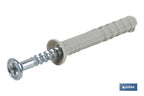 Pack de 500 buchas com cabeça rebaixada | Medidas: Ø6 mm X 40 mm