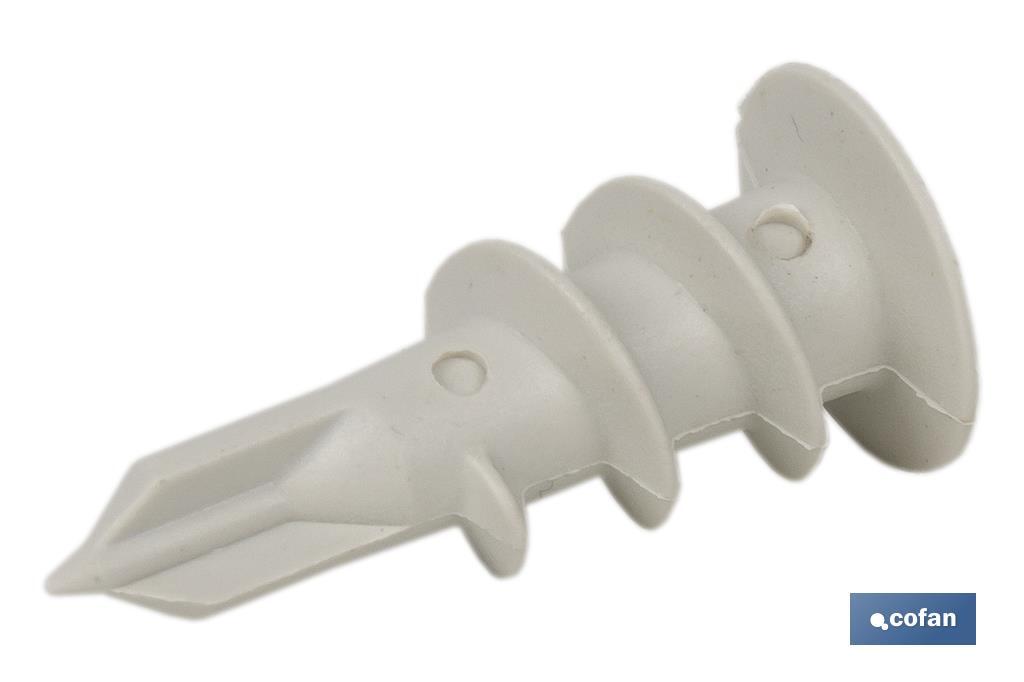 Bucha de Nylon para fixação em placas de gesso | Medidas: 15 x 33 mm
