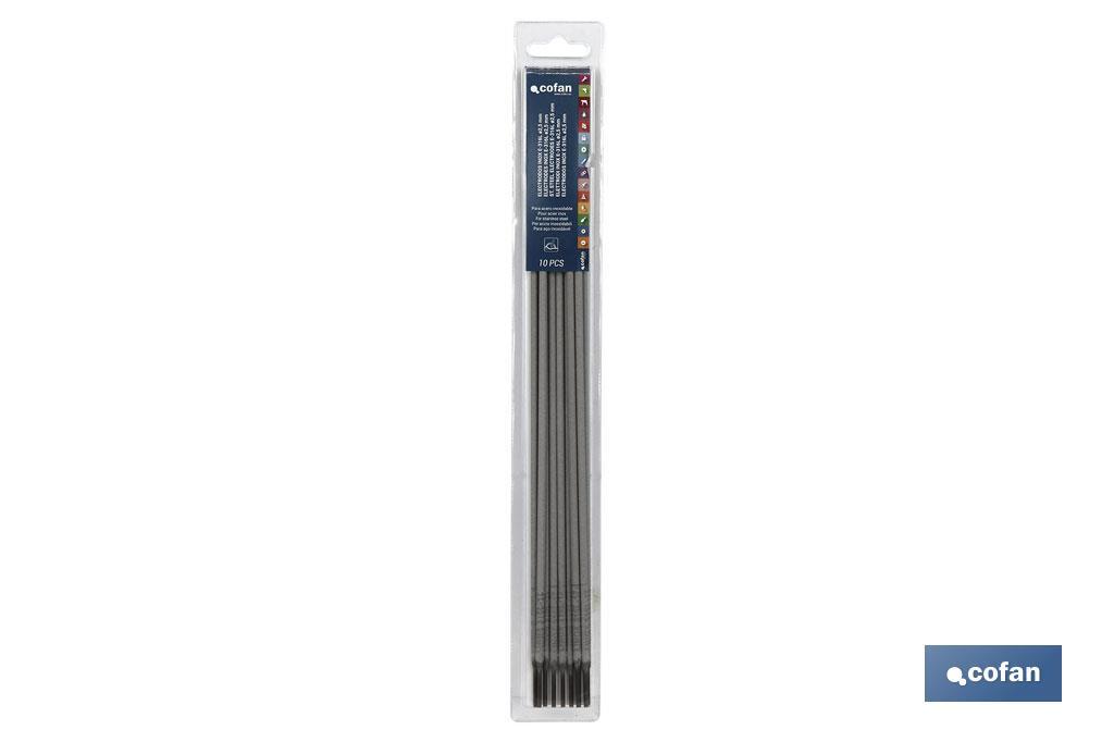 BLISTER DE ELÉCTRODOS INOX E-316L Ø2,5MM 10 UNI