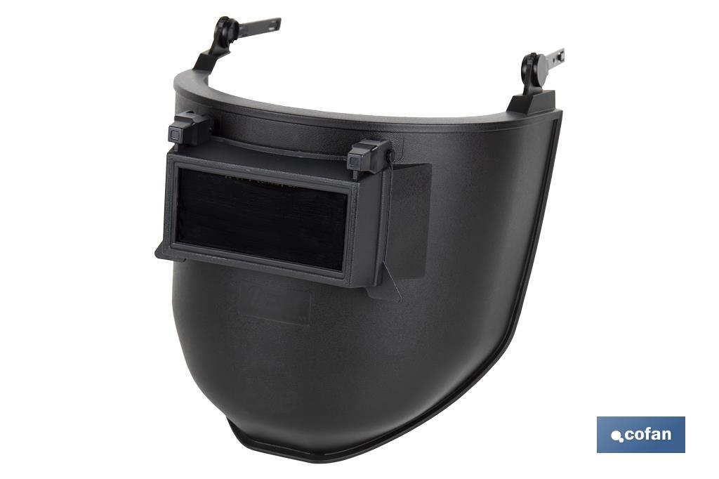 Máscara de soldar | Adaptável ao capacete de obra | Cor preta