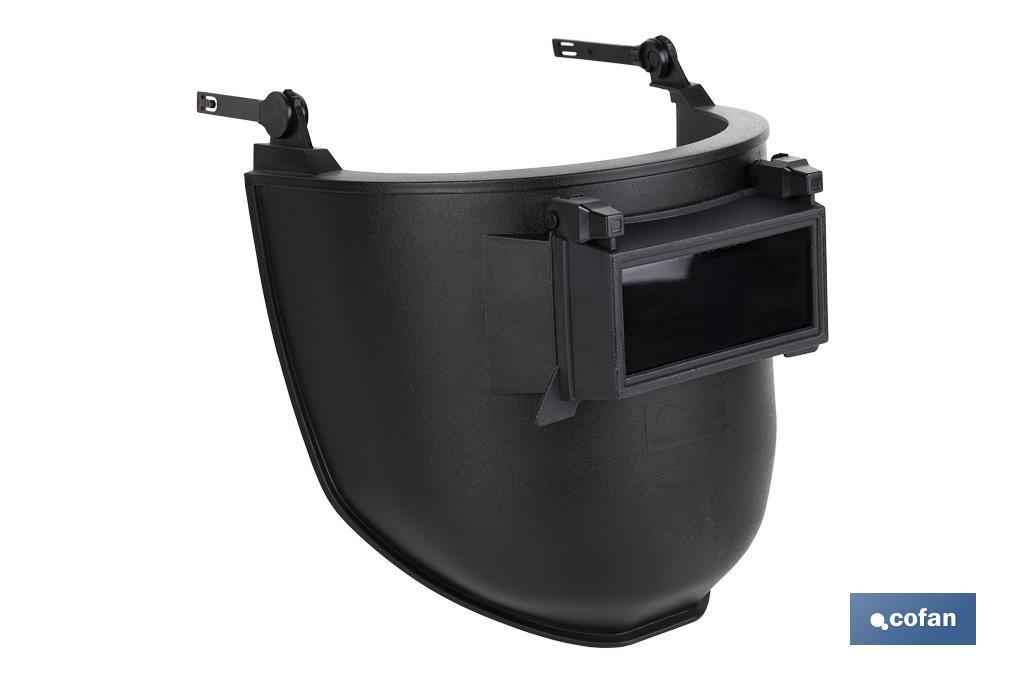 Máscara de soldar | Adaptável ao capacete de obra | Cor preta