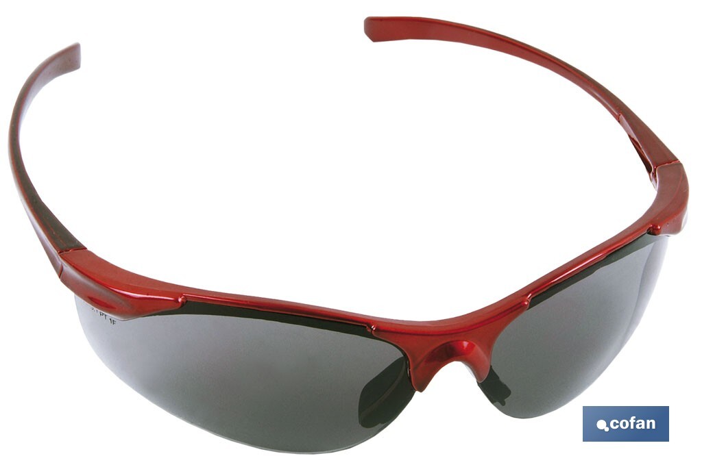 Blister Óculos de Segurança Anatómicos | UNE-EN 166 F | Modelo Roja | Lentes de proteção Raios UV