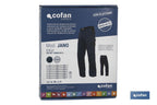 Calças De Trabalho | Flex | Modelo Jano | Regular Fit | Composição 97,76% Algodão e 2,24% Elastano | Cor Azul Marinho/Preto