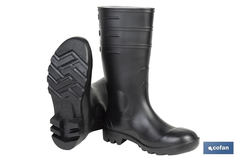 Bota de Agua | Alta de Segurança S-5 | Cor Negro | Fabricada PVC