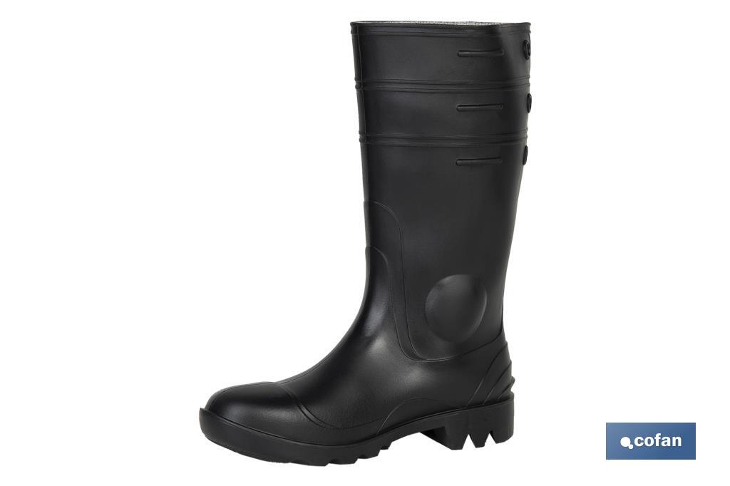 Bota de Agua | Alta de Segurança S-5 | Cor Negro | Fabricada PVC