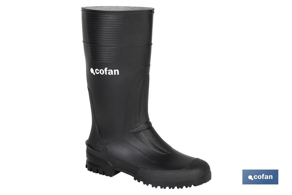 Bota de Agua | Alta | Fabricada PVC | Cor Negro | Forro Interior de Malha