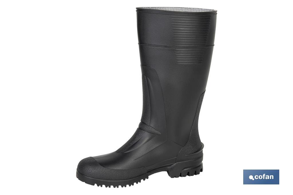 Bota de Agua | Alta | Fabricada PVC | Cor Negro | Forro Interior de Malha