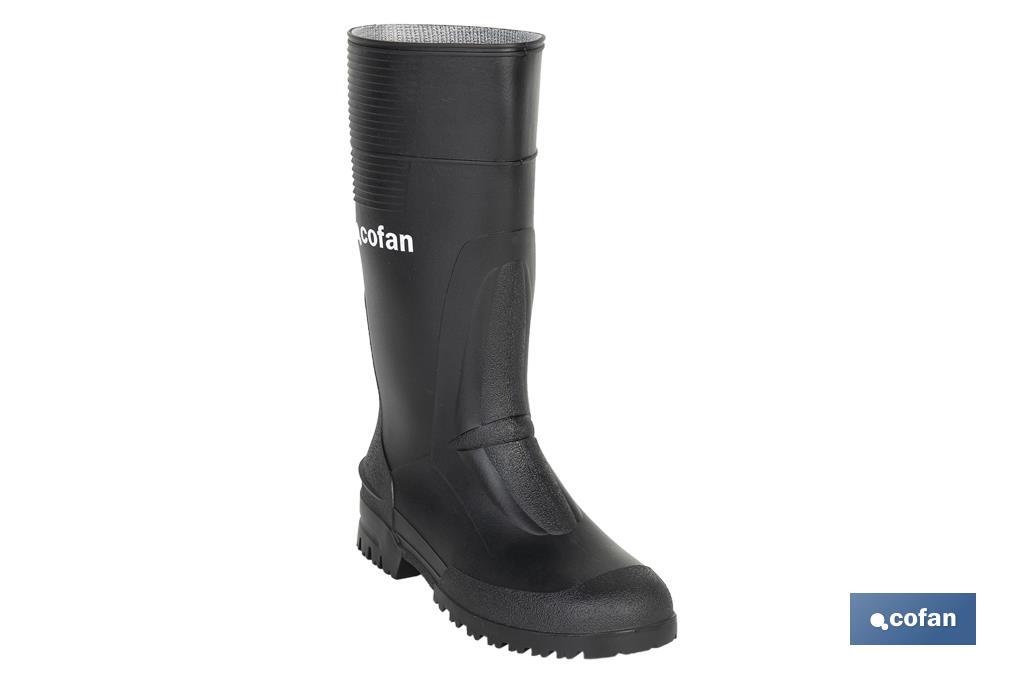 Bota de Agua | Alta | Fabricada PVC | Cor Negro | Forro Interior de Malha