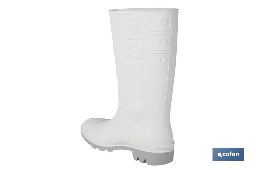 Bota de água | Alta de Segurança S-4 | Cor Branca | Biqueira de aço | Fabricada em PVC-nitrilo