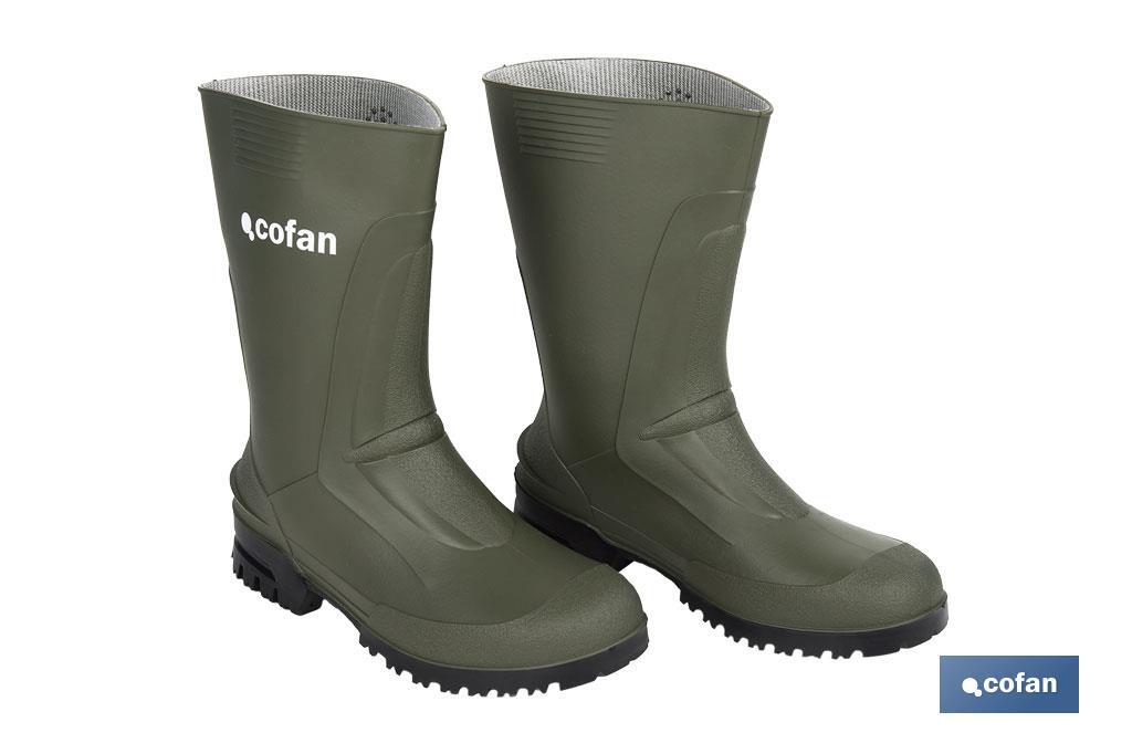 Bota de Agua | Meio Cano | Fabricada PVC | Cor Verde | Sola AntiDerrapante