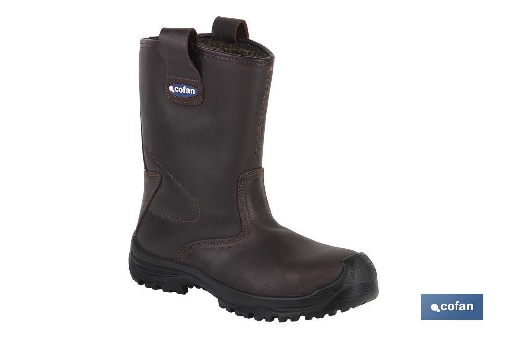 Bota de Pele | Forrada | Segurança S3 | Modelo Megan | Calçado de segurança | Cor Castanha