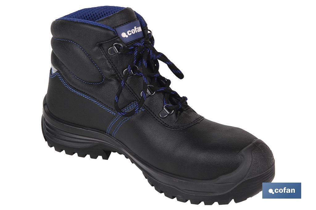 Bota de Pele | Cor negro | Segurança S3 | Modelo Iskur | Biqueira de Carbono Light