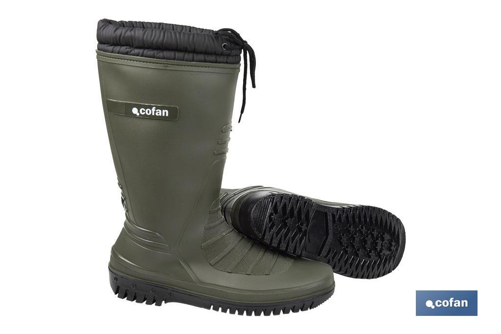 Botas de água verdes com forro polar | Disponíveis nos tamanhos do 36 ao 47