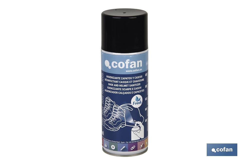 Desinfetante para Calçados. Capacetes. Luvas ou tecidos em 400 ml | Neutraliza maus odores com um aroma fresco