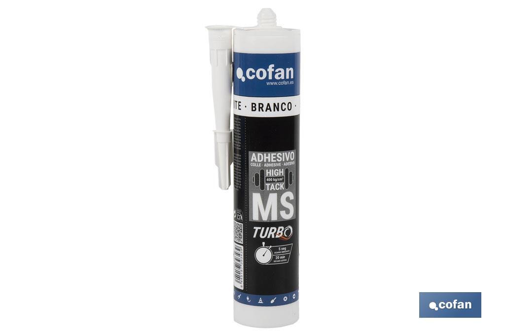 Adesivo MS Turbo extraforte na cor branca | União forte e duradoura | Embalagem: 290 ml