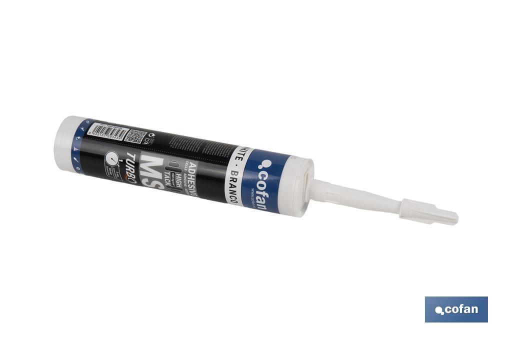 Adesivo MS Turbo extraforte na cor branca | União forte e duradoura | Embalagem: 290 ml