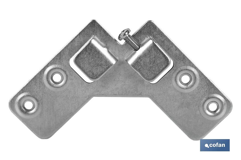 Cabide de esquadro duplo | Fabricado em aço zincado | Medidas de 59 x 59 mm