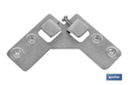 Cabide de esquadro duplo | Fabricado em aço zincado | Medidas de 59 x 59 mm