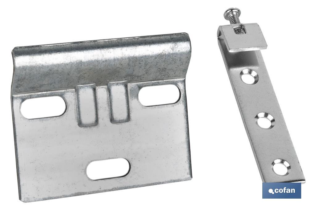 kit de Suporte para Armários | Acabamento Zincado | Medida: 60mm
