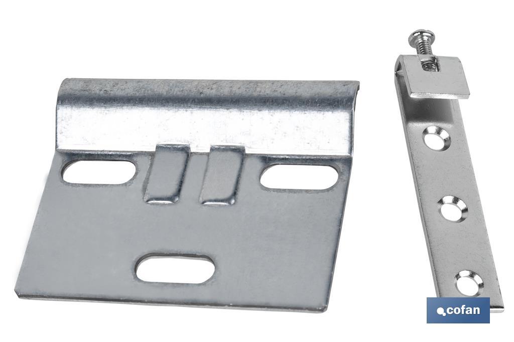 kit de Suporte para Armários | Acabamento Zincado | Medida: 60mm