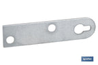 Chapa de suporte tipo Boca chave| Medida: 17 x 70 mm | Para suporte de objetos