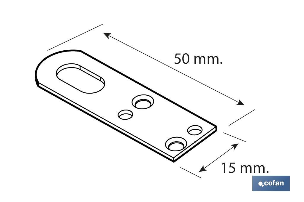 Chapa de suporte para objetos| Medida: 15 x 50 mm | Aço Zincado