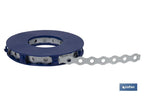 Rolo de fita perfurada de aço galvanizado | Medidas: 17 mm x 0,8 mm x 10 m