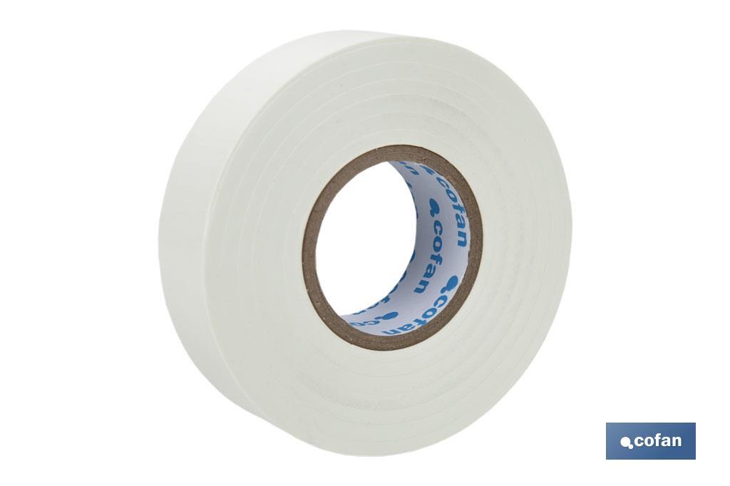 Fita isoladora | 180 microns | Cor Branco | 19 mm x 20 metros