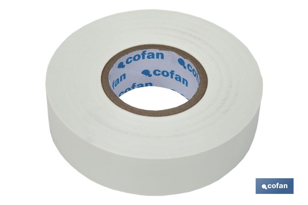 Fita isoladora | 180 microns | Cor Branco | 19 mm x 20 metros