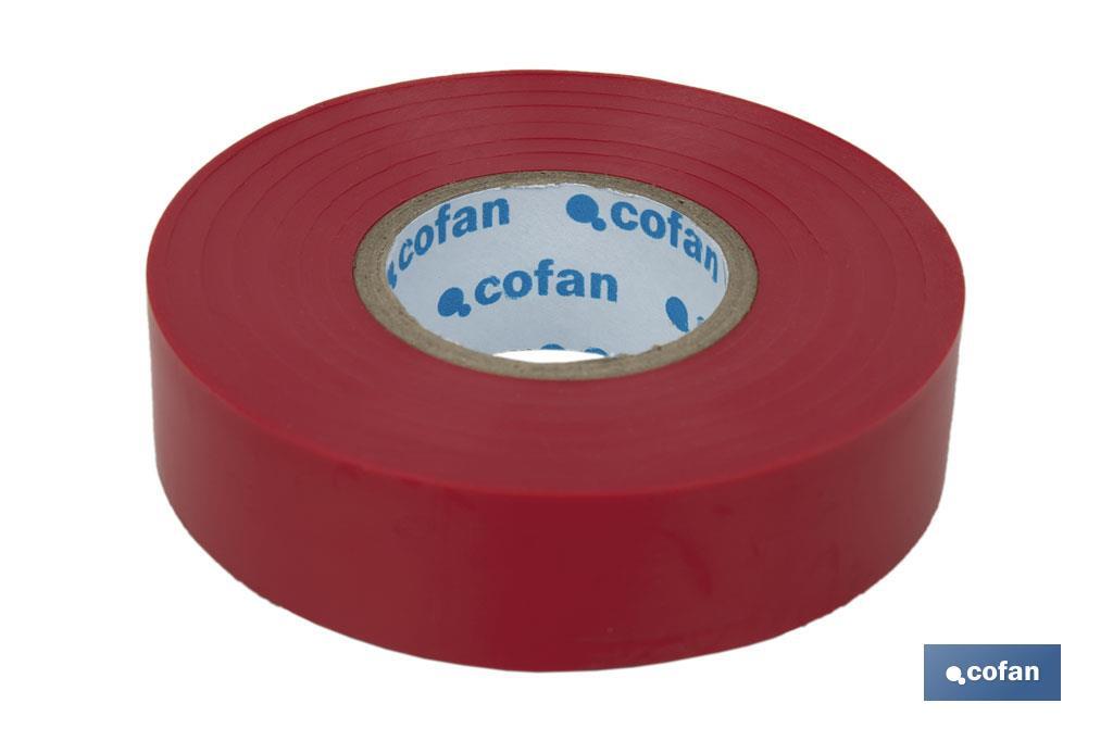 Fita isoladora | 180 microns | Cor Vermelho | 19 mm x 20 metros