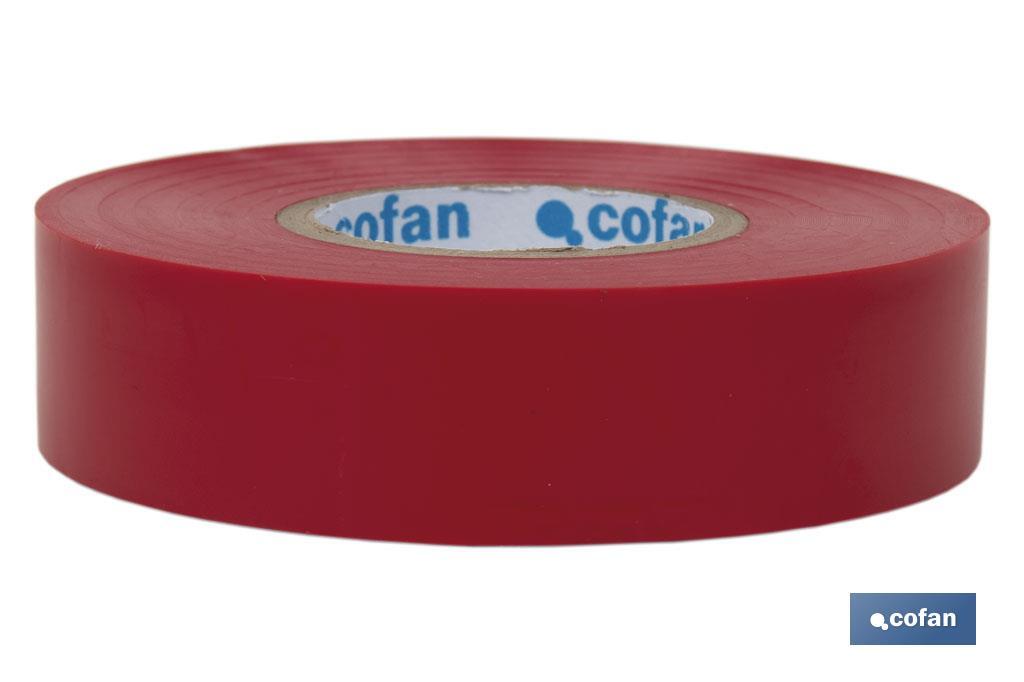 Fita isoladora | 180 microns | Cor Vermelho | 19 mm x 20 metros