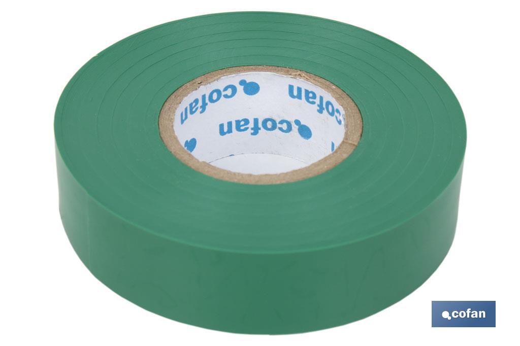 Fita isoladora | 180 microns | Cor Verde | 19 mm x 20 metros