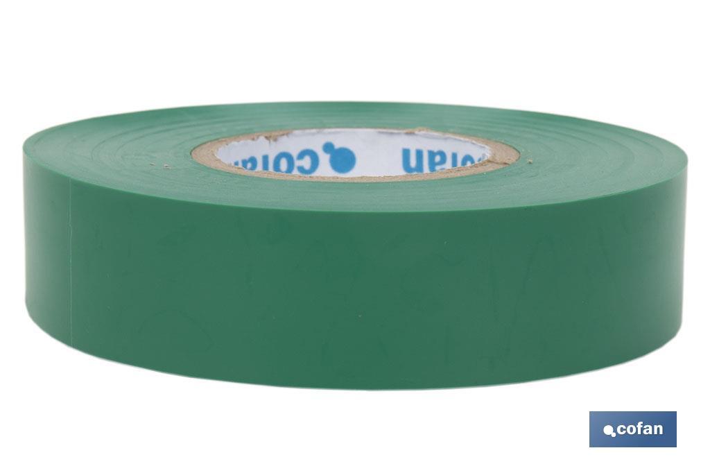 Fita isoladora | 180 microns | Cor Verde | 19 mm x 20 metros