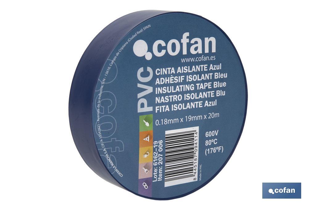 Fita isoladora | 180 microns | Cor Azul | 19 mm x 20 metros