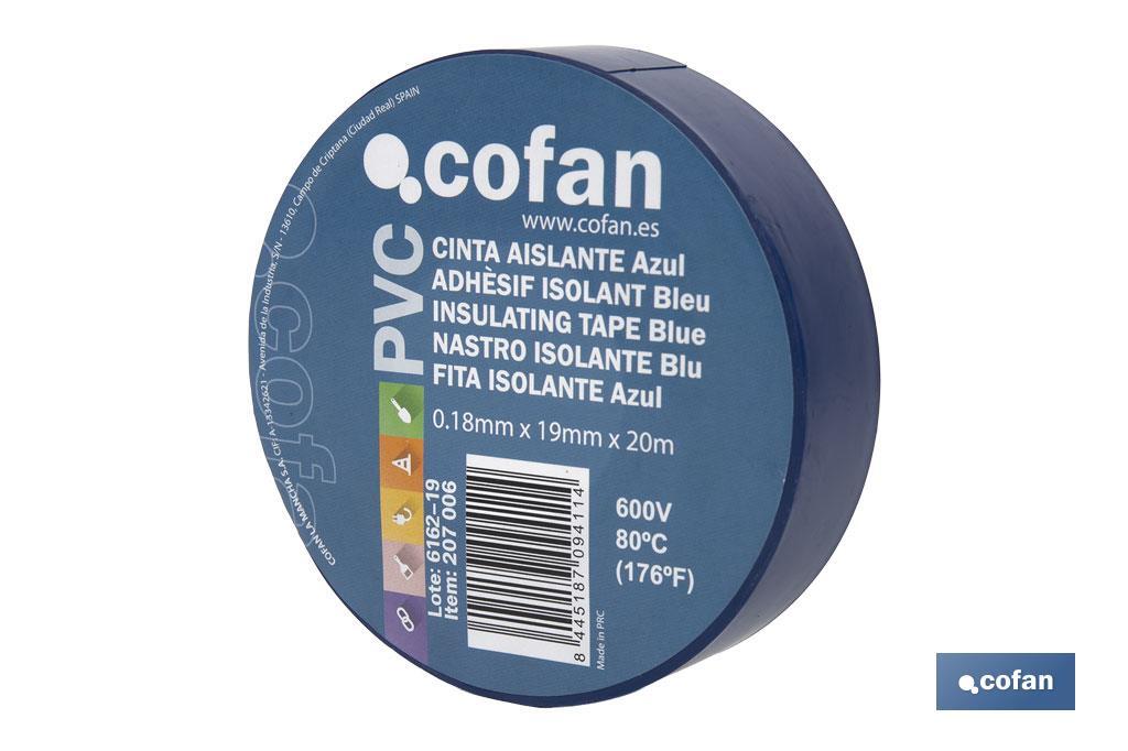 Fita isoladora | 180 microns | Cor Azul | 19 mm x 20 metros