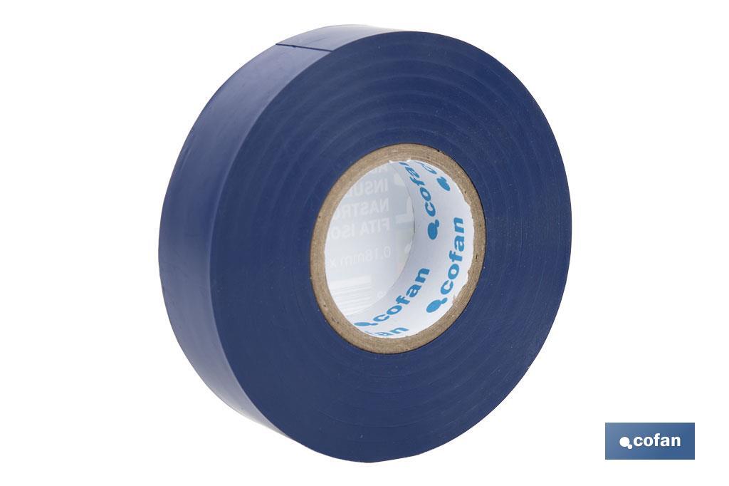 Fita isoladora | 180 microns | Cor Azul | 19 mm x 20 metros